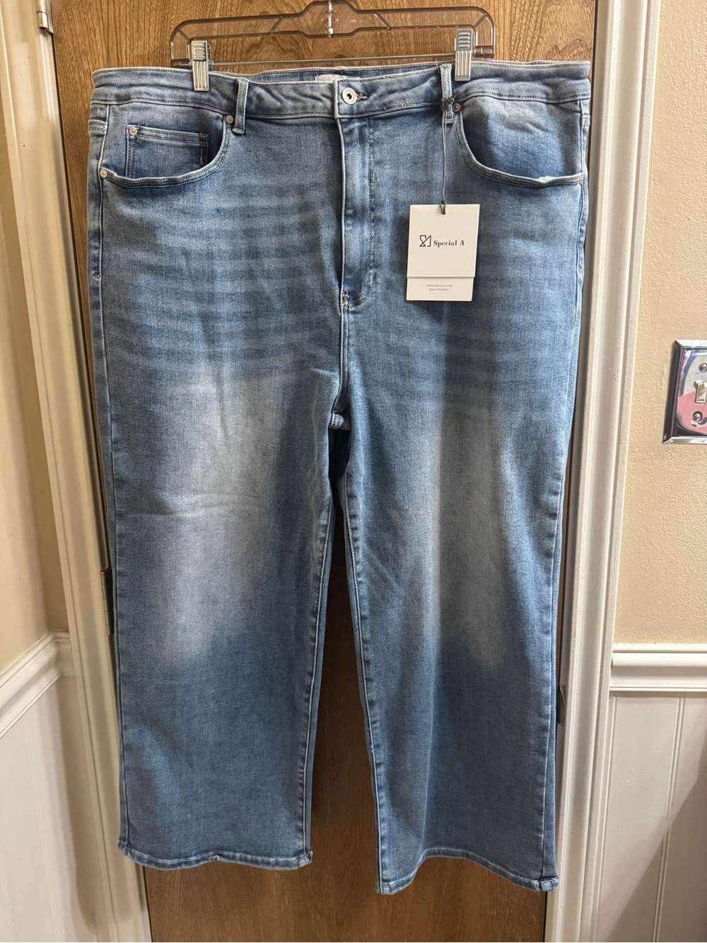 Special A Boutique High Rise Wide Leg Jeans Stretch Medium Wash 3XL 42” Waist